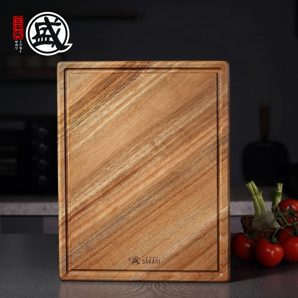 MITSUMOTO SAKARI 16 x 11 in Acacia Wood Cutting Board with Juice Groove