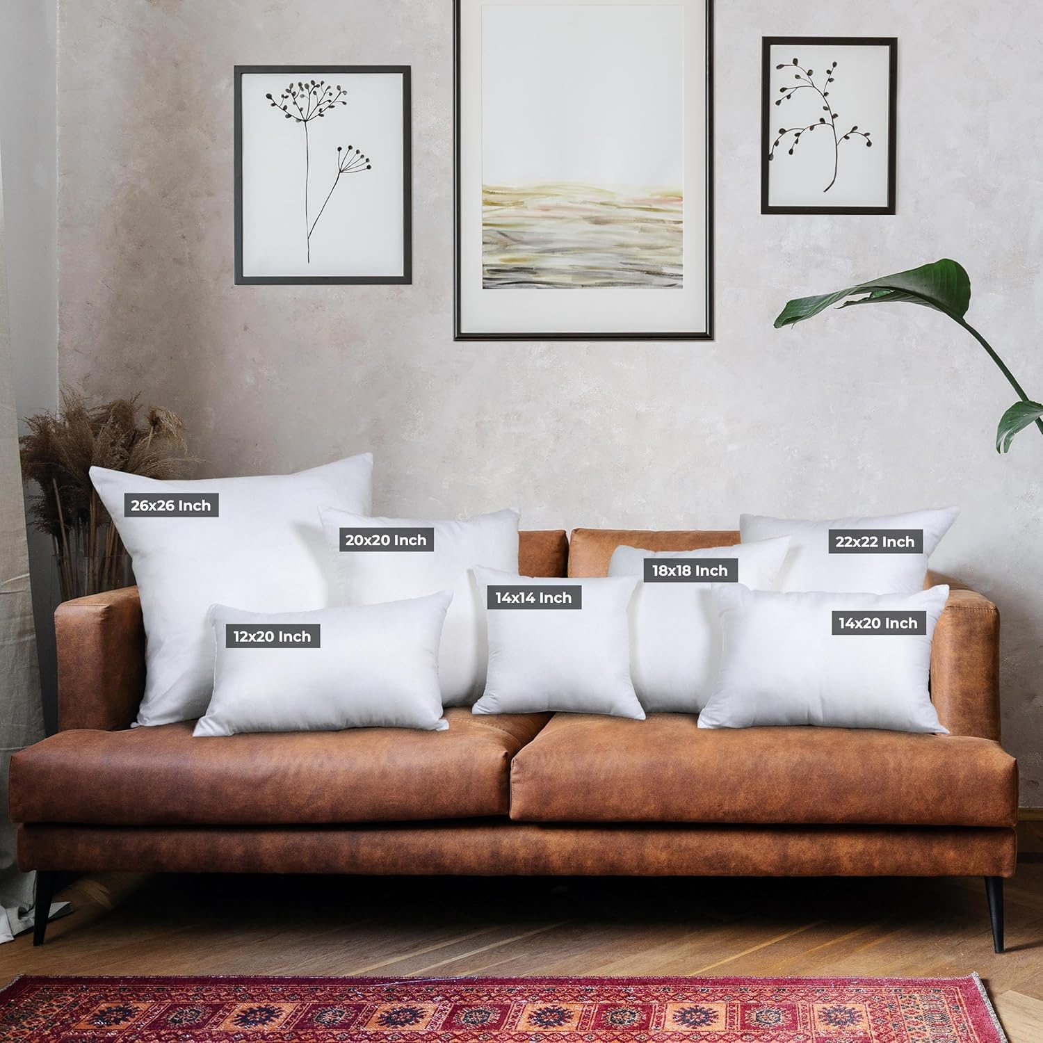 Utopia Bedding Throw Pillows - Set of 4 Decorative 20 x 20 Inch White Pillows for Sofa & Bed