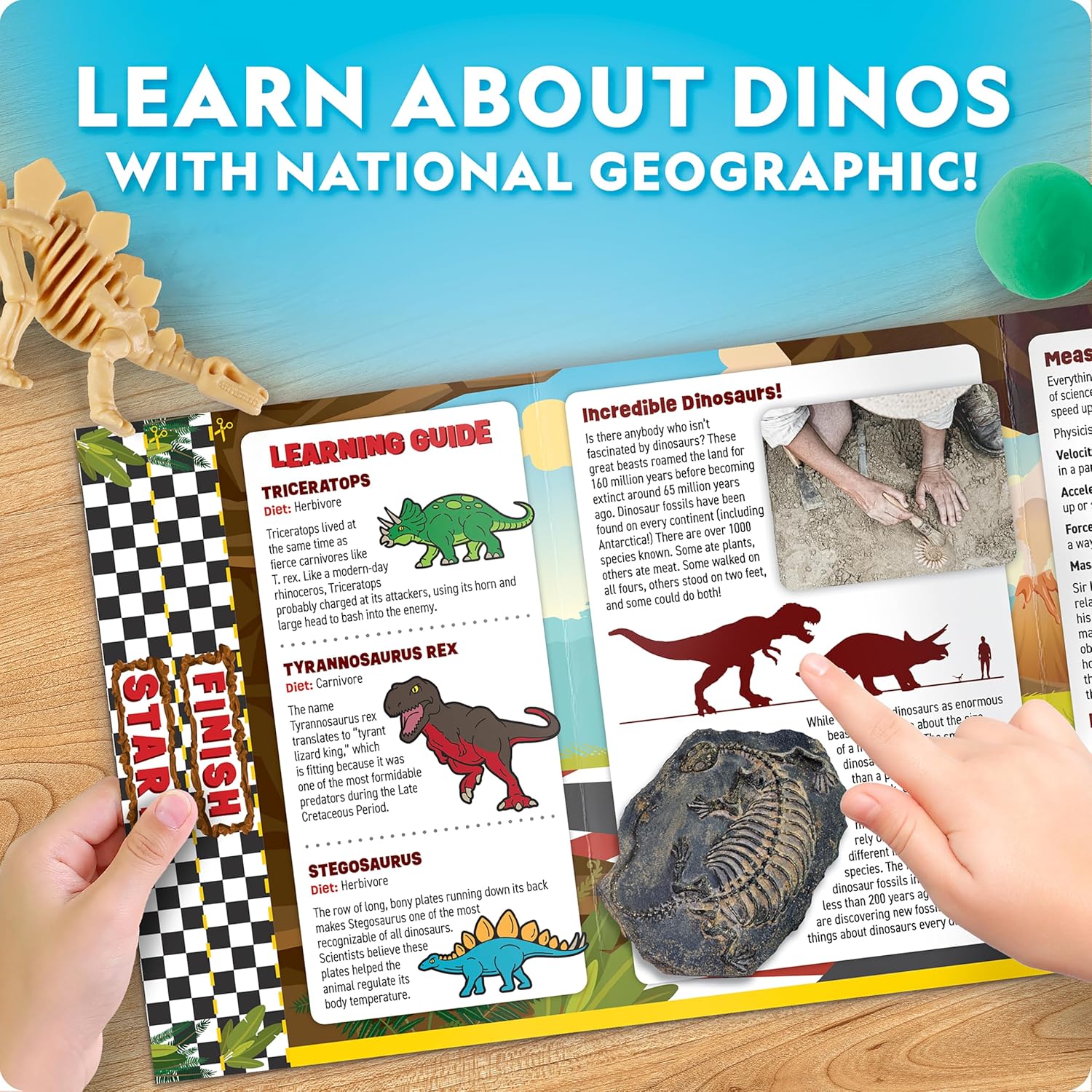 National Geographic Dinosaur Egg Activity Kit - 15+ Dino Crafts, Painting, Clay Models & Learning Guide
