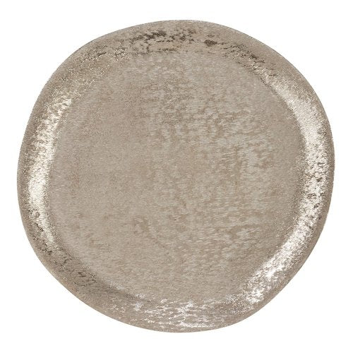 SARO LIFESTYLE CH496.S13R Brossé Collection Brushed Aluminum Chargers (Set of 4) 13" Silver