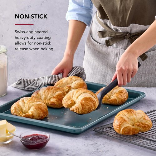 KitchenAid Nonstick Baking Sheet - Swiss Engineered Aluminized Steel, Dishwasher Safe, 13x18 Inch