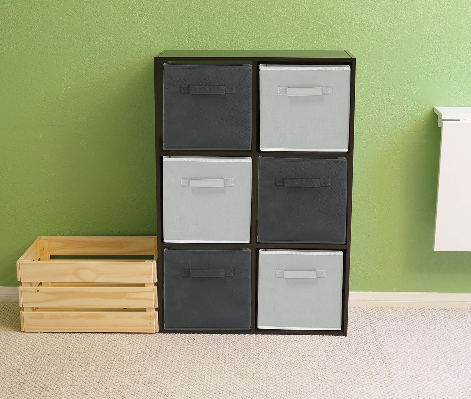 Simple Houseware Foldable Cube Storage Bins - 11-Inch Dark Gray Fabric Organizer | 6-Pack for Closet & Shelves