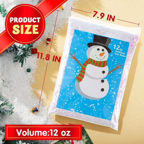 JOYIN 12 OZ Artificial Snowflakes - Sparkling Christmas Tree Decoration & Holiday Craft Supplies