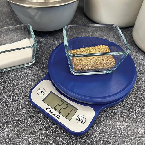 Escali Telero Digital Food Scale - High Precision Kitchen Scale for Cooking & Baking, 11 lb Capacity, Blue