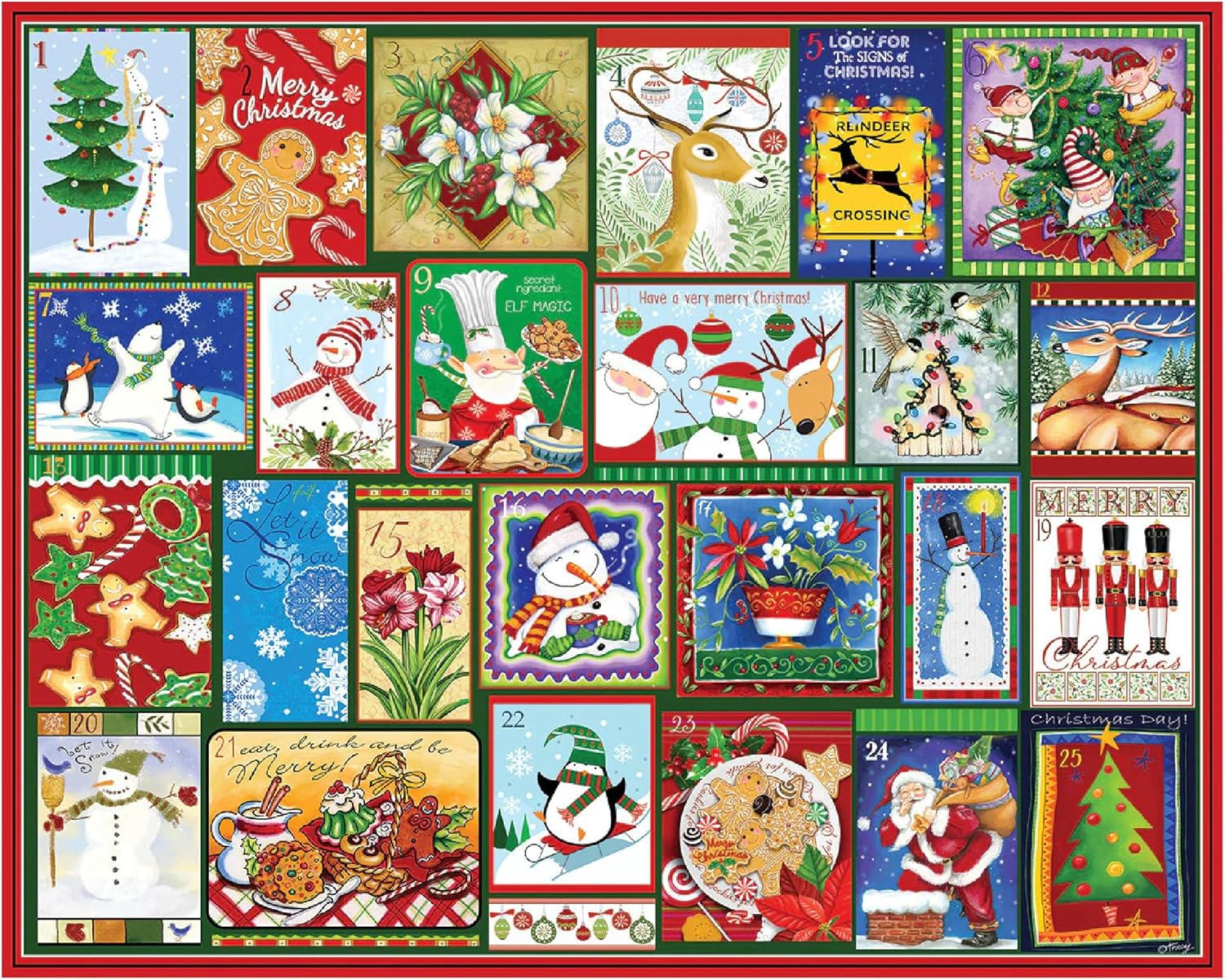 White Mountain 1000 Piece Jigsaw Puzzle - Winter Holiday Design for Adults & Teens | 24"x30" Large Pieces