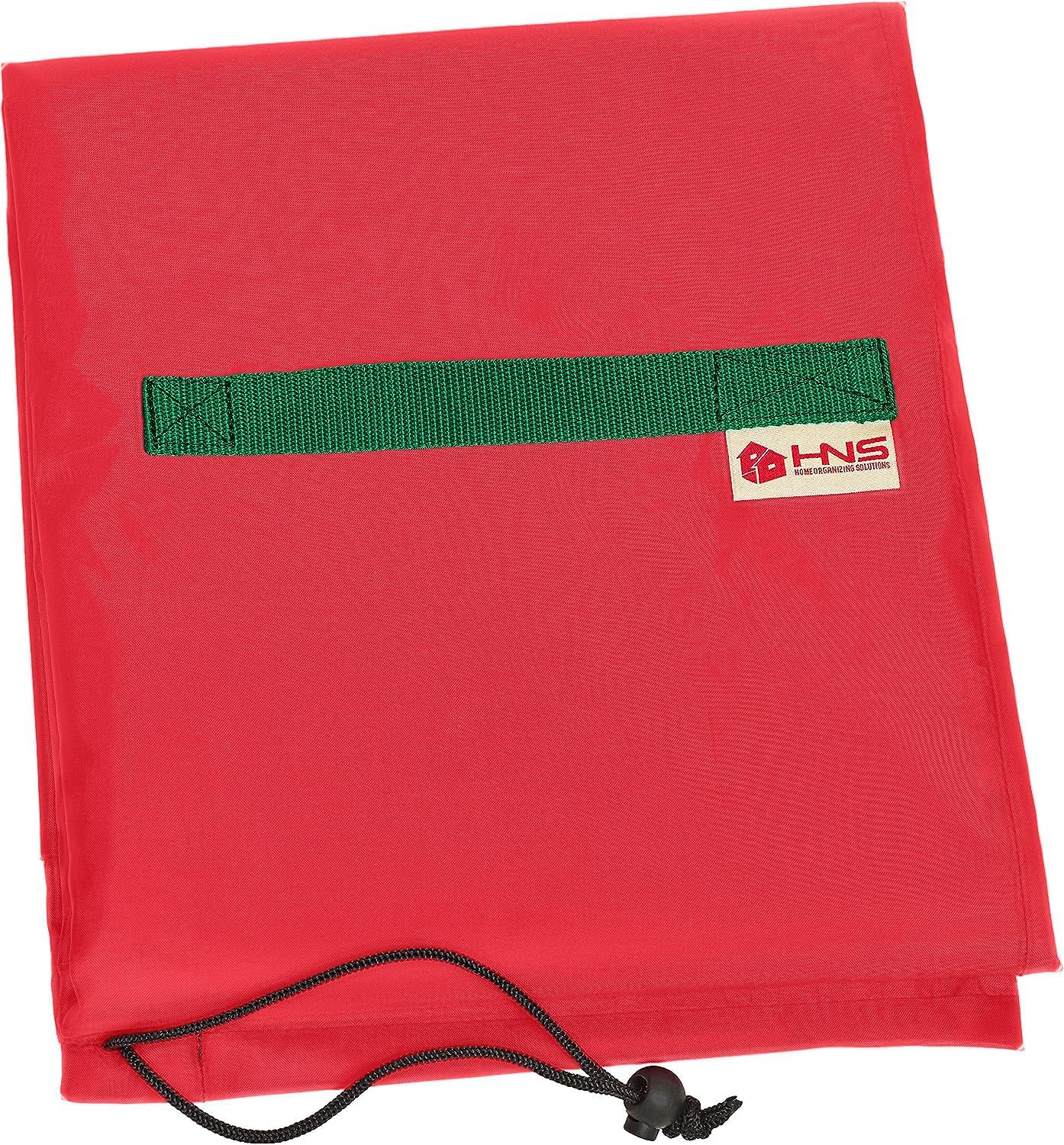 Upright Christmas Tree Storage Bag - Durable Dustproof Cover for 5 Ft Artificial Trees | Easy-Use Red Holiday Storage