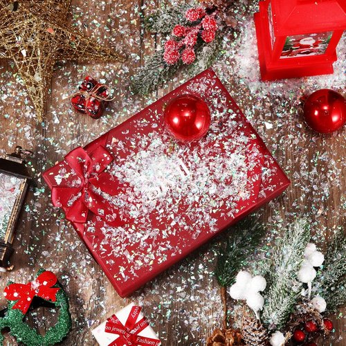Kasyat Artificial Snow Powder | Christmas Twinkles Decoration | 600g White & AB Color Flakes