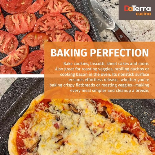 DaTerra Cucina Nonstick Ceramic Baking Sheet Twin Pack - 16" x 11" | Professional Grade, Oven Safe, Eco-Friendly