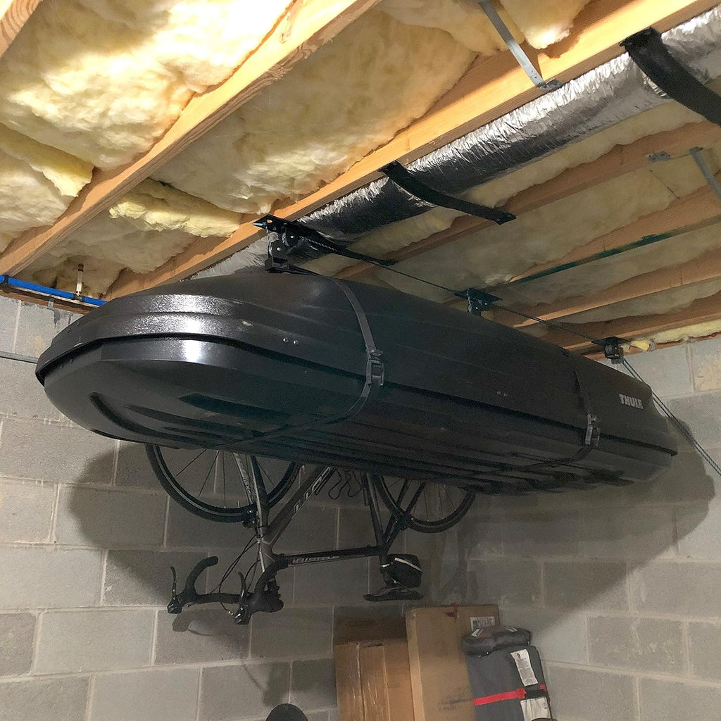 Teal Triangle Ceiling Storage Hoist - Heavy-Duty Garage Lift System for 150 lbs | Fits 8-10 ft Ceilings