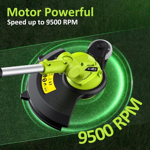 JAGROM Cordless Electric String Trimmer - 20V 12-Inch Lawn Mower & Edger with 2 Batteries & Charger
