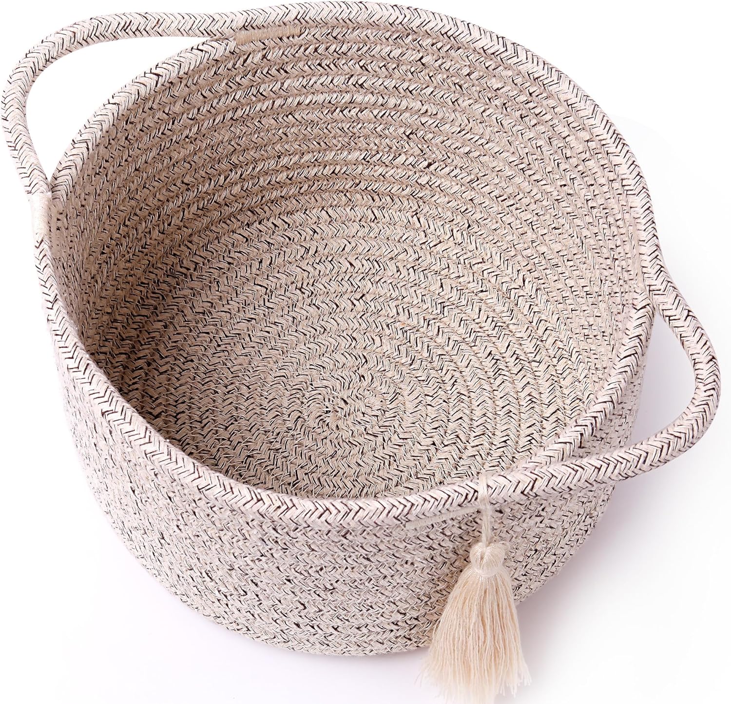 SweetMemo Mini Woven Rope Organizer Baskets - Decorative Gift Basket for Baby Showers & Home Storage - Warm Brown