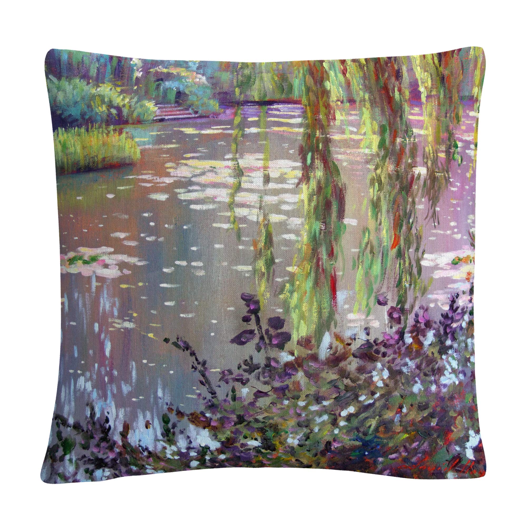 Trademark Fine Art Homage to Monet by David Lloyd Glover, 16x16 Decorative Throw Pillow
