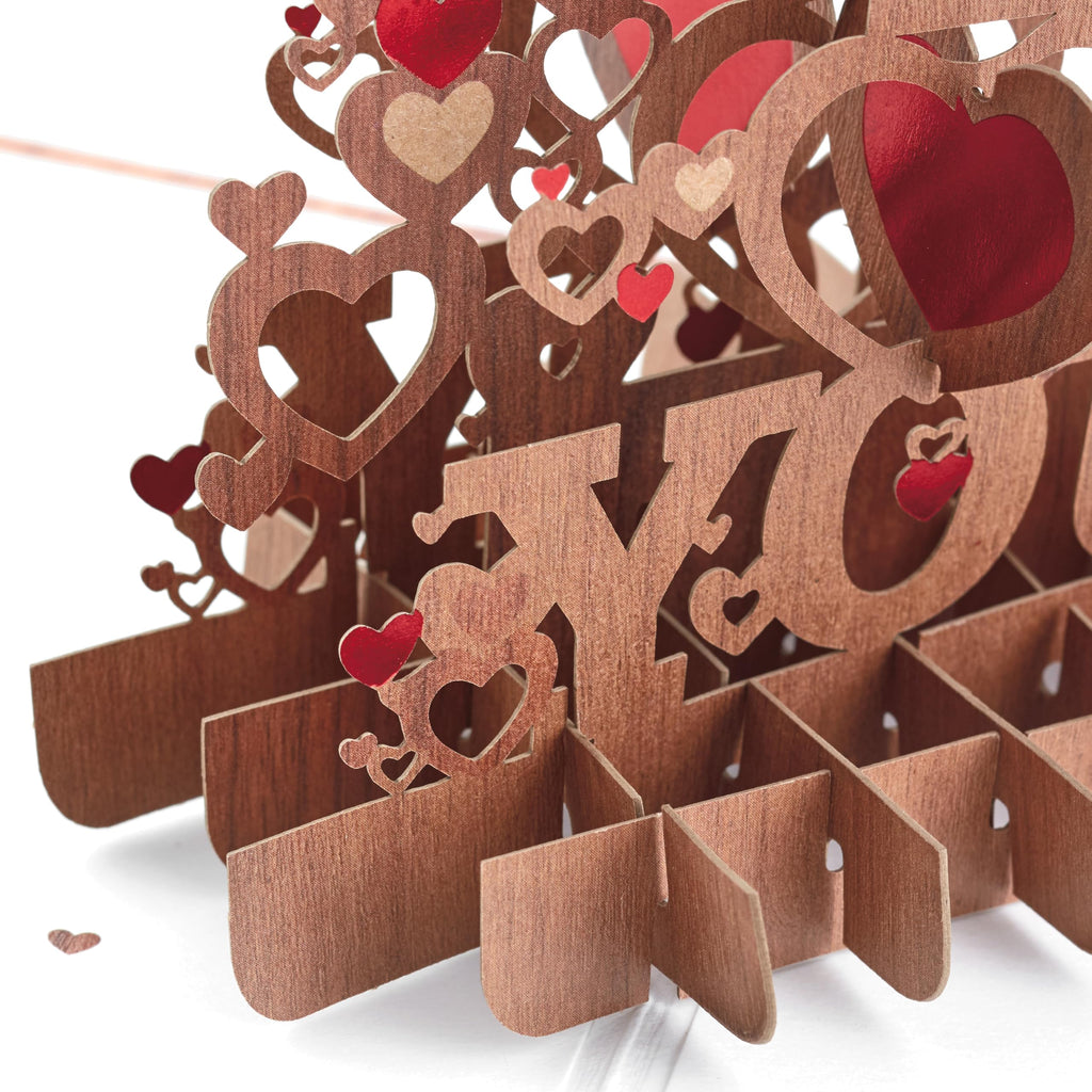 Hallmark 1499VFE1114 Signature Paper Wonder Wood Pop Up Valentines Day Card (All My Heart)
