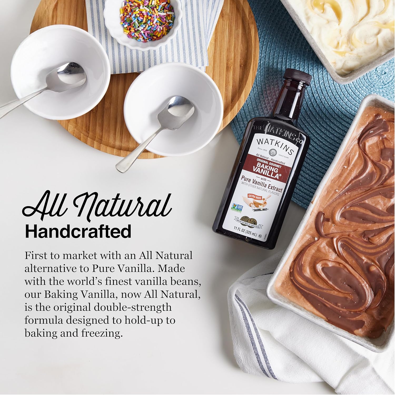 Watkins Gourmet Baking Vanilla - All-Natural Pure Vanilla Extract, 11 Fl Oz (Single Bottle)
