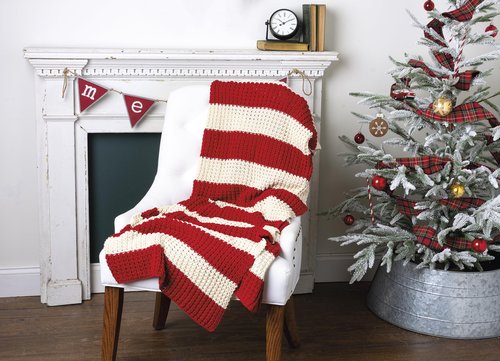 Primitives by Kathy Throw Blanket - Red & White Striped from Our Nordic Collection