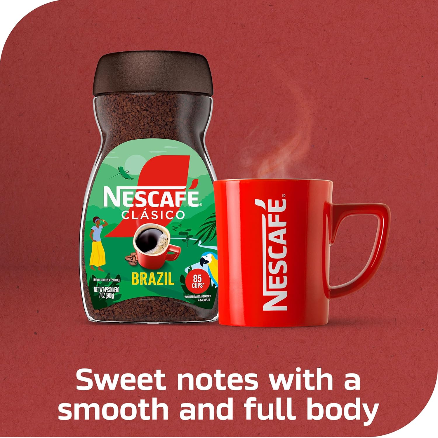 NESCAFÉ CLÁSICO Instant Coffee - Rich Flavor from Brazil | 7 Oz Jar