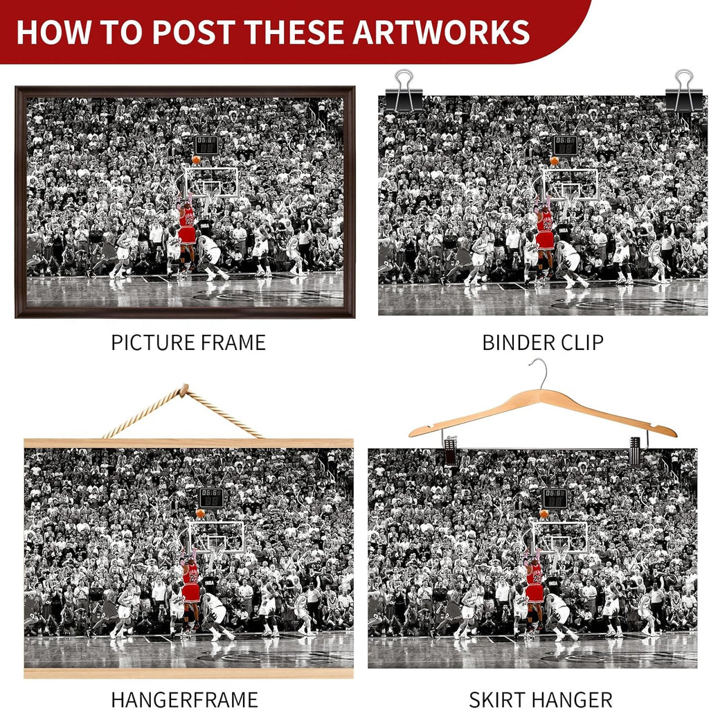 Michael Jordan Large Sports Poster - Unframed Canvas Wall Art Decor for Bedroom & Gym (24"x32")