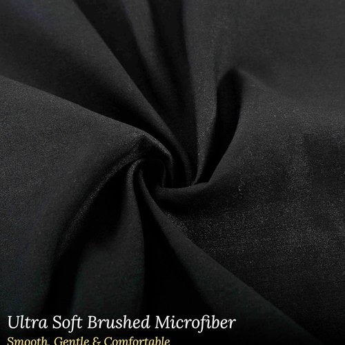 Evolive Ultra Soft Microfiber Pillowcases - Standard Size 20"x30" Pair Set with Envelope Closure | Black