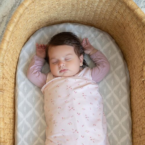HALO 100% Cotton Sleepsack Swaddle - 3-Way Adjustable Wearable Blanket, TOG 1.5, Pink Floral, Small (3-6 Months)