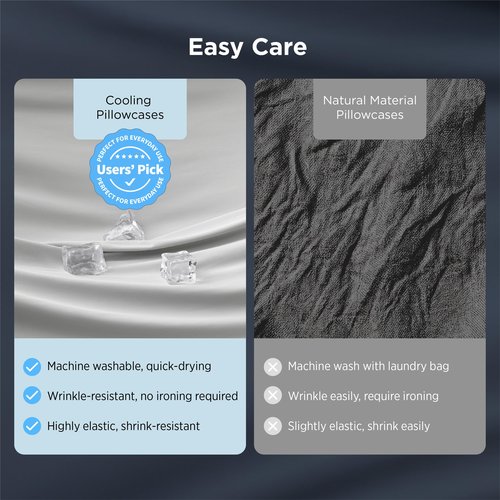 Bedsure Cooling Pillow Cases for Hot Sleepers, Cool Pillowcases for Night Sweats, Zipper Pillow Cases Queen Set of 2, Silky Soft & Breathable Cold Pillow Covers for Hair & Skin, Grey, 20x30 Inches