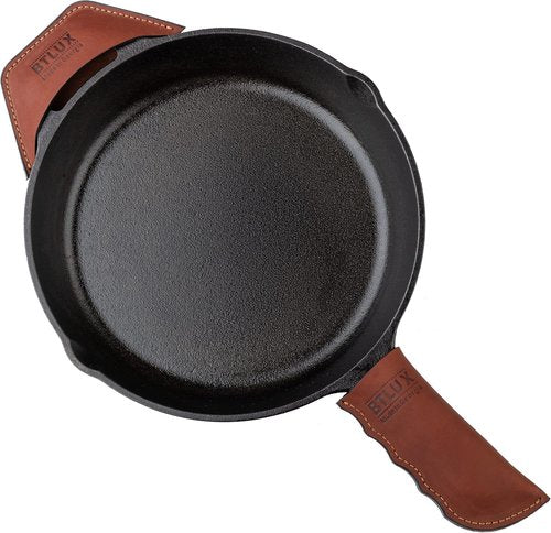 Full Grain Leather Handle Cover Set by Proudly Made in Georgia - Heat Resistant Cast Iron Sleeves for Skillets & Pots