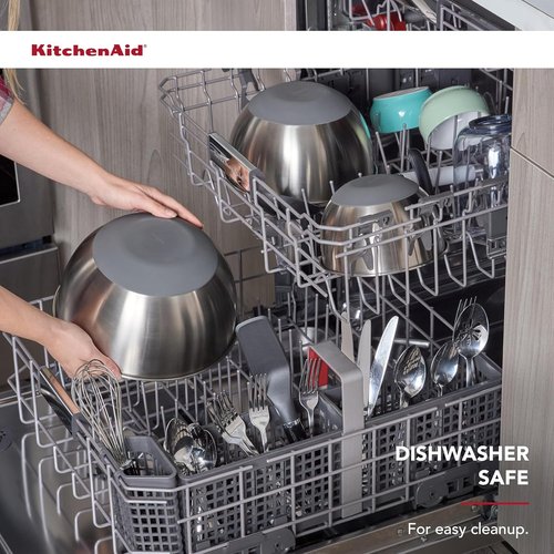 KitchenAid Stainless Steel Mixing Bowls - Durable Set of 3 for Effortless Meal Prep