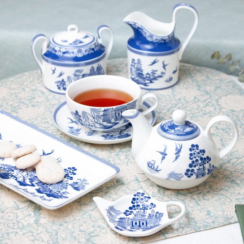 Grace Teaware Bone China Blue Willow Sugar And Creamer Set (2-Piece Set)