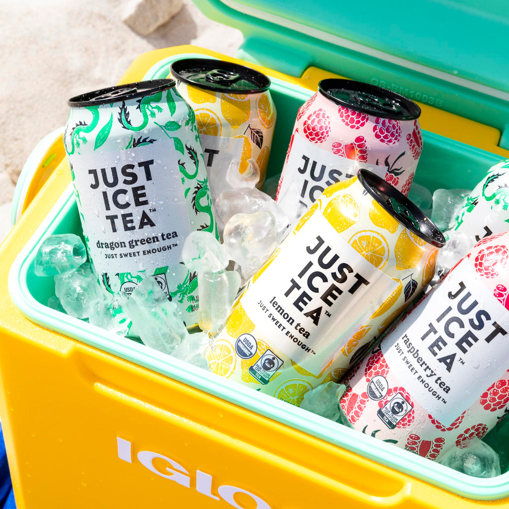 Just Ice Tea, Lemon Flavored Black Iced Tea, 12-Pack (12oz Cans), USDA Certified Organic, Real Brewed, Low Calorie, No Artificial Sweeteners, Fair Trade, Made in USA.