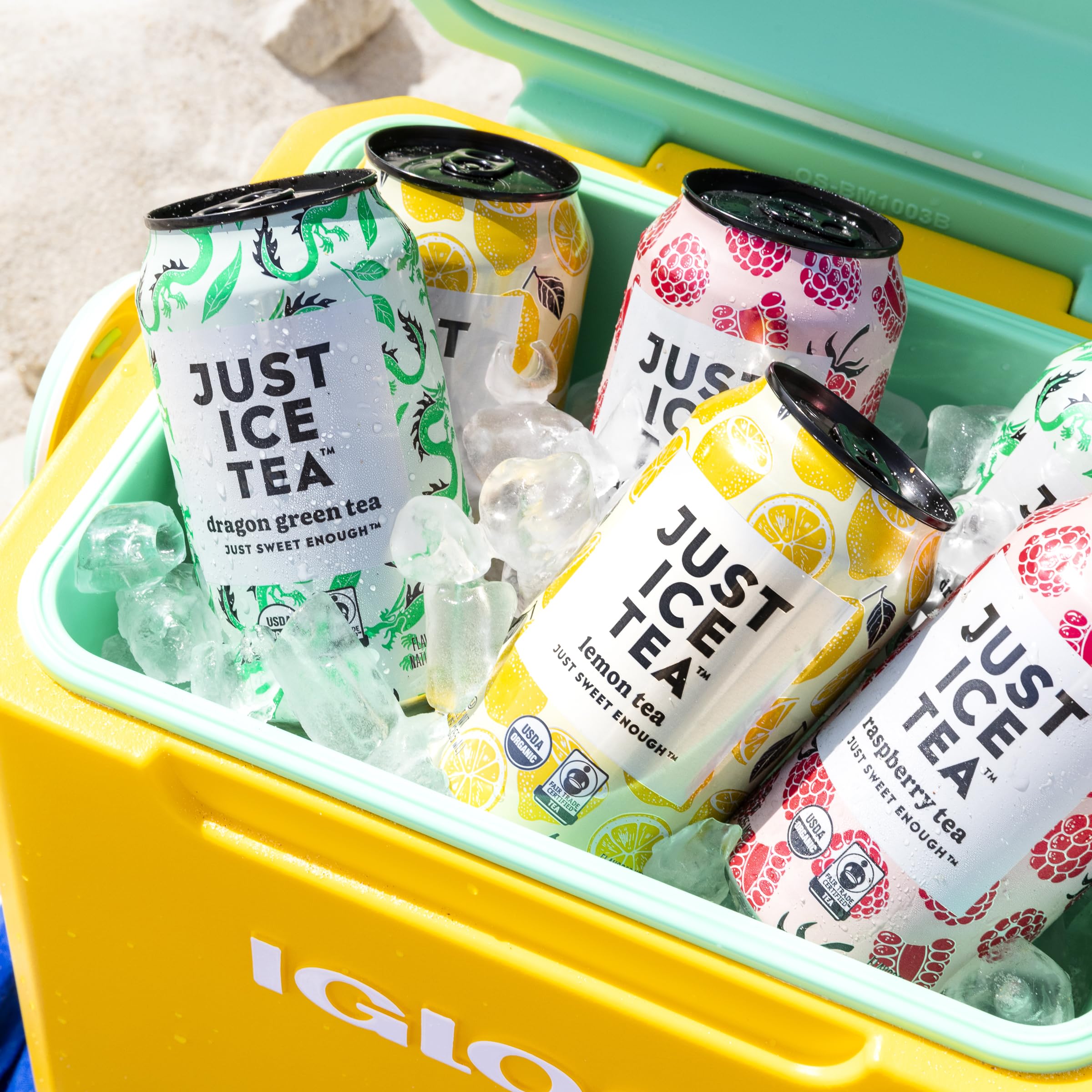 Just Ice Tea, Lemon Flavored Black Iced Tea, 12-Pack (12oz Cans), USDA Certified Organic, Real Brewed, Low Calorie, No Artificial Sweeteners, Fair Trade, Made in USA.