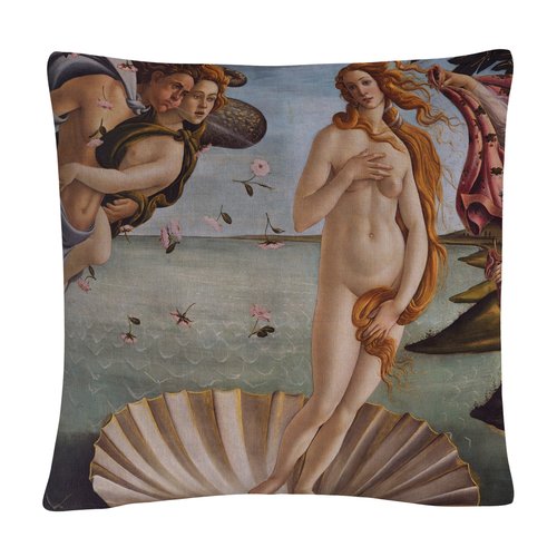 Trademark Fine Art Sandro Botticelli 'Birth of Venus 1484' 16" X 16" Decorative Throw Pillow