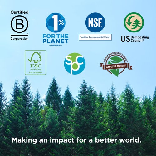 World Centric Compostable Cups 12 oz - Paper Hot Cups Made from Plants - 200 Pack