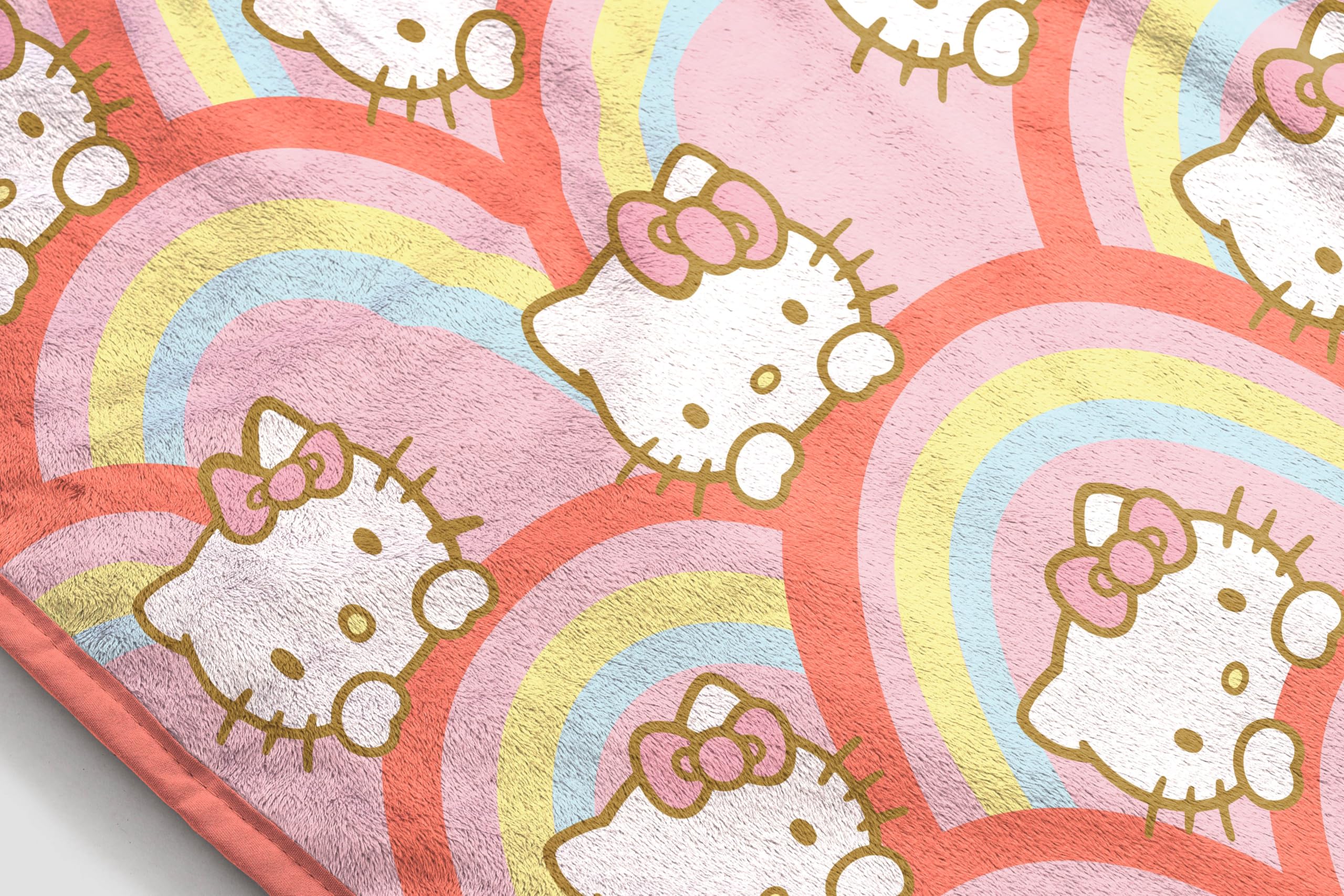 Jay Franco Plush Throw Blanket – Soft & Comfy Throw for Couch or Bed – Cozy Home Décor for Living Room & Bedroom, Multi - Hello Kitty, 46x60 - Throw Blanket