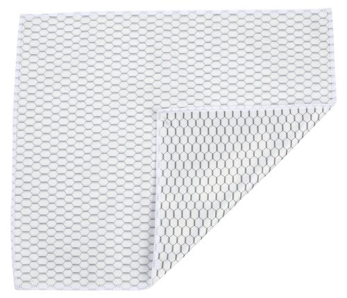 Casabella Lint-Free Microfiber Glass and Mirror Cleaning Cloths, White/Black (Set of 2)