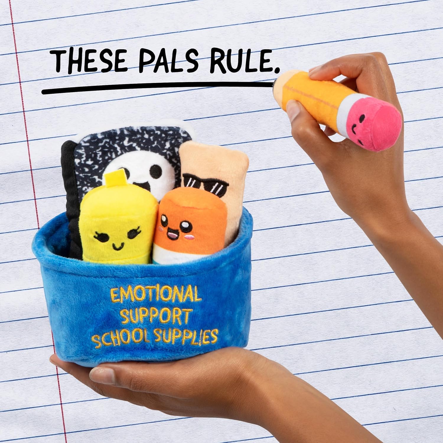 Relatable Emotional Support Plush Toys - Cute Stuffed Animals & Squishy Gifts | Set of 5 with Basket