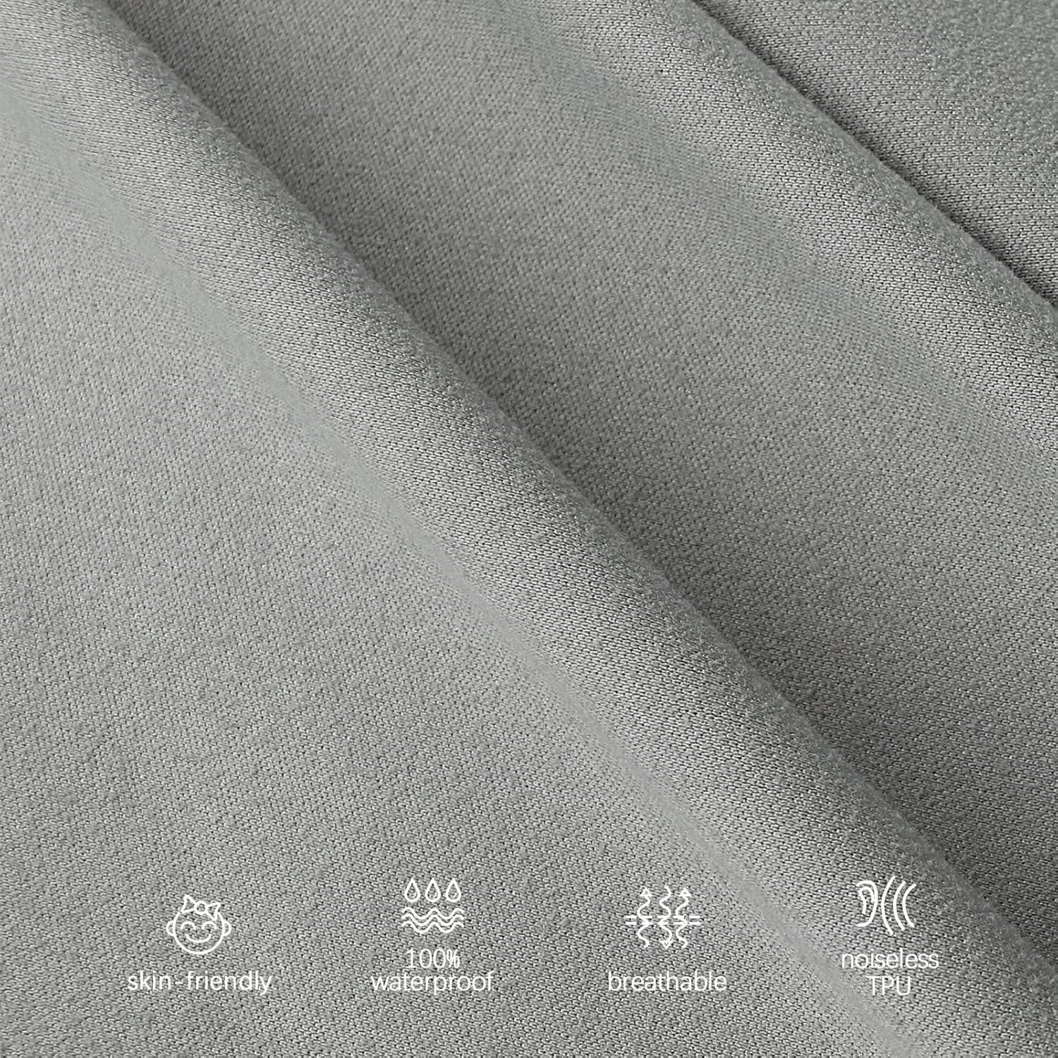 Skiennix Waterproof Crib Sheets - Ultra Soft & Breathable Toddler Mattress Protector | 2 Pack, Grey