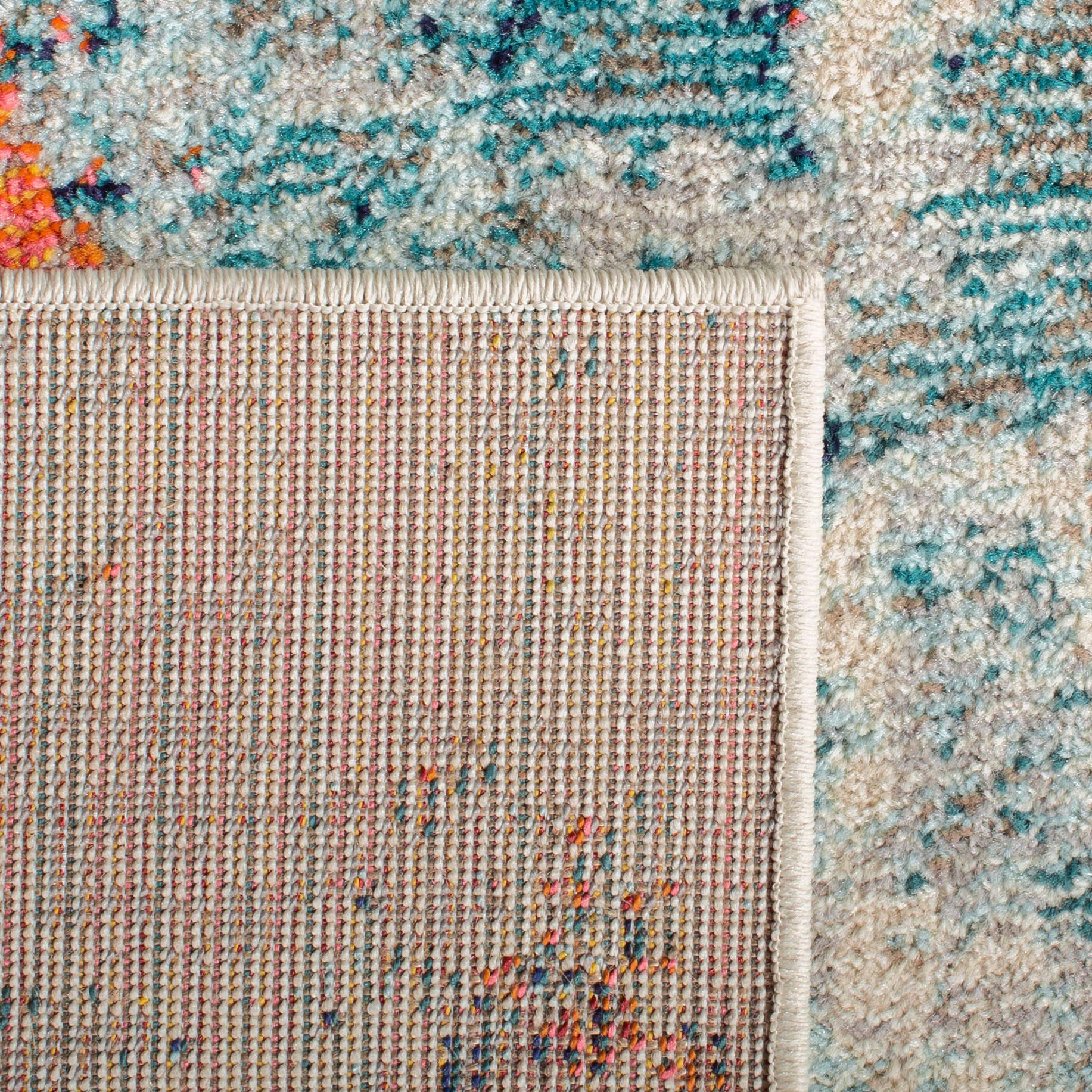 SAFAVIEH Madison Collection Runner Rug - 2'2" x 16', Cream & Orange, Modern Abstract Design, Non-Shedding & Easy Care, Ideal for High Traffic Areas in Living Room, Bedroom (MAD478B)