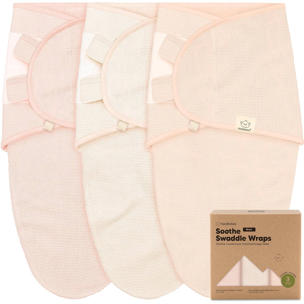 Angelic 3-Pack Organic Swaddles - Soft & Snug Baby Sleep Sacks for Newborns 0-3 Months