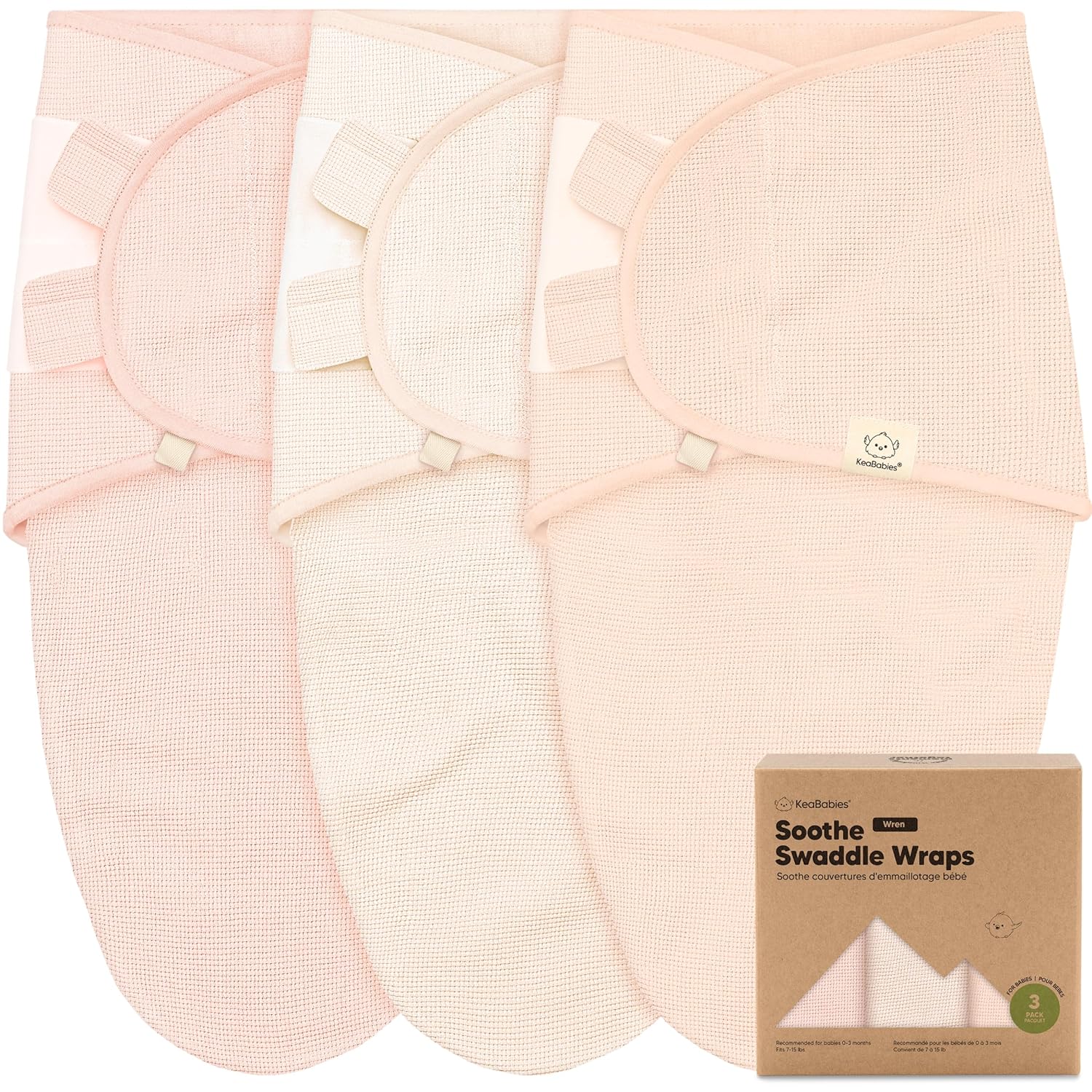 Angelic 3-Pack Organic Swaddles - Soft & Snug Baby Sleep Sacks for Newborns 0-3 Months