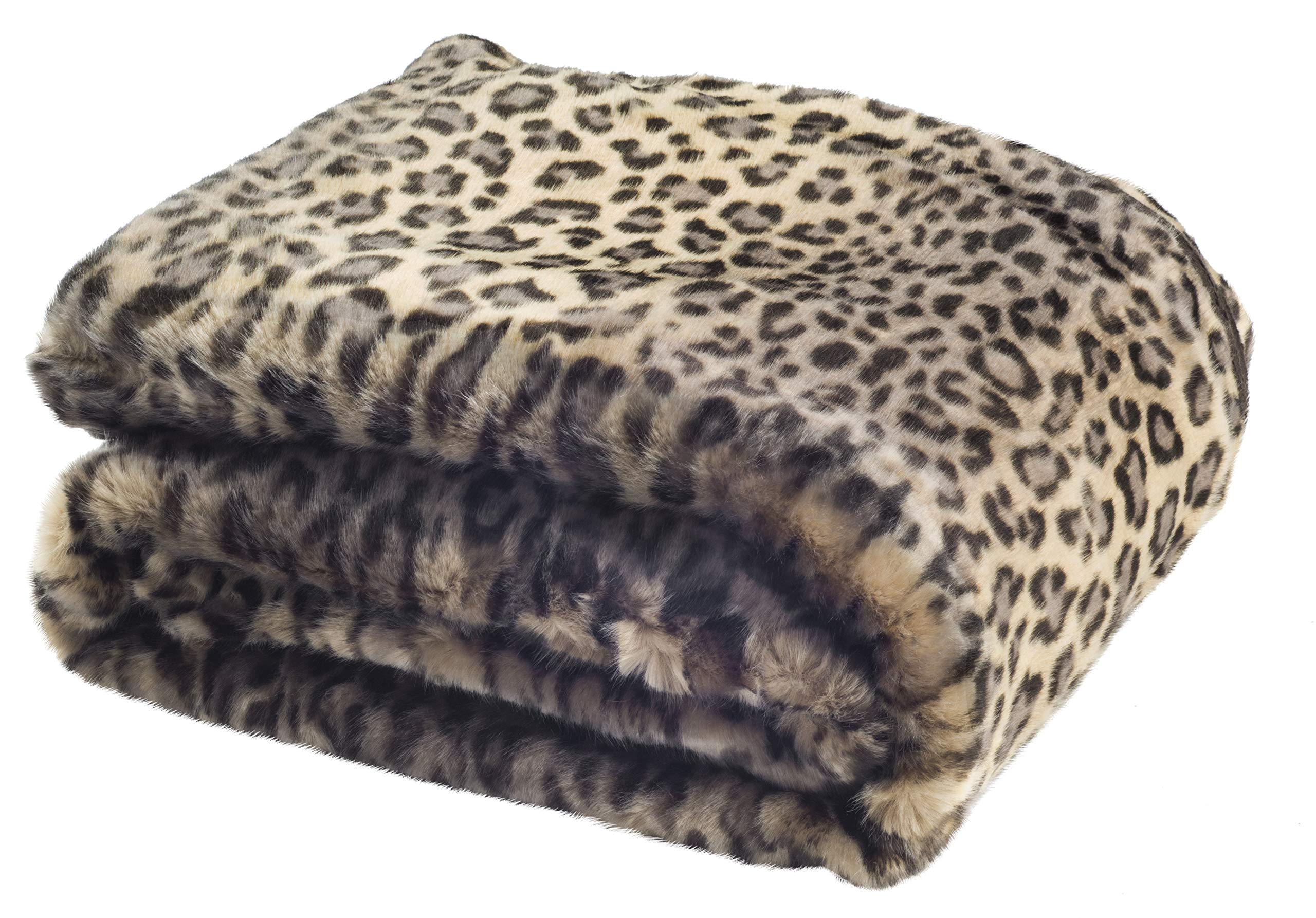 SAFAVIEH Faux Black Leopard Throw Blanket, 50"x60"