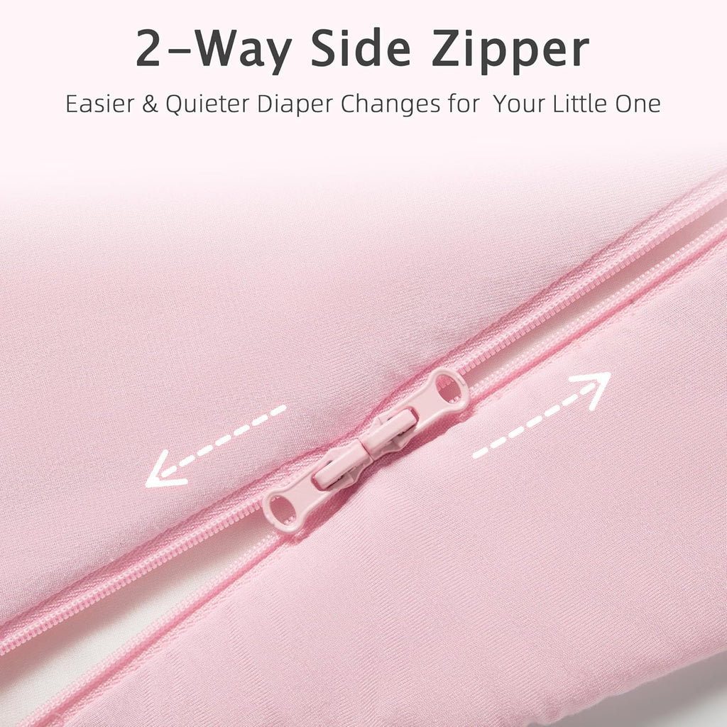 Skiennix Sleep Sack | 1.0 TOG Wearable Blanket for 6-18 Months | Lightweight Bamboo Rayon, Pink, M