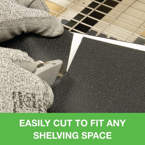 VersaTex Utility Shelf Liner with Pebbled Texture, Waterproof Liners for Wire Shelving, Toolbox Drawers, and Kitchen Cabinets, (4) 23" x 71" Rolls, Black