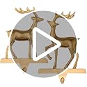 2 Pack Antique Gold Christmas Deer Stocking Holders for Mantle - Heavy Metal Holiday Hooks