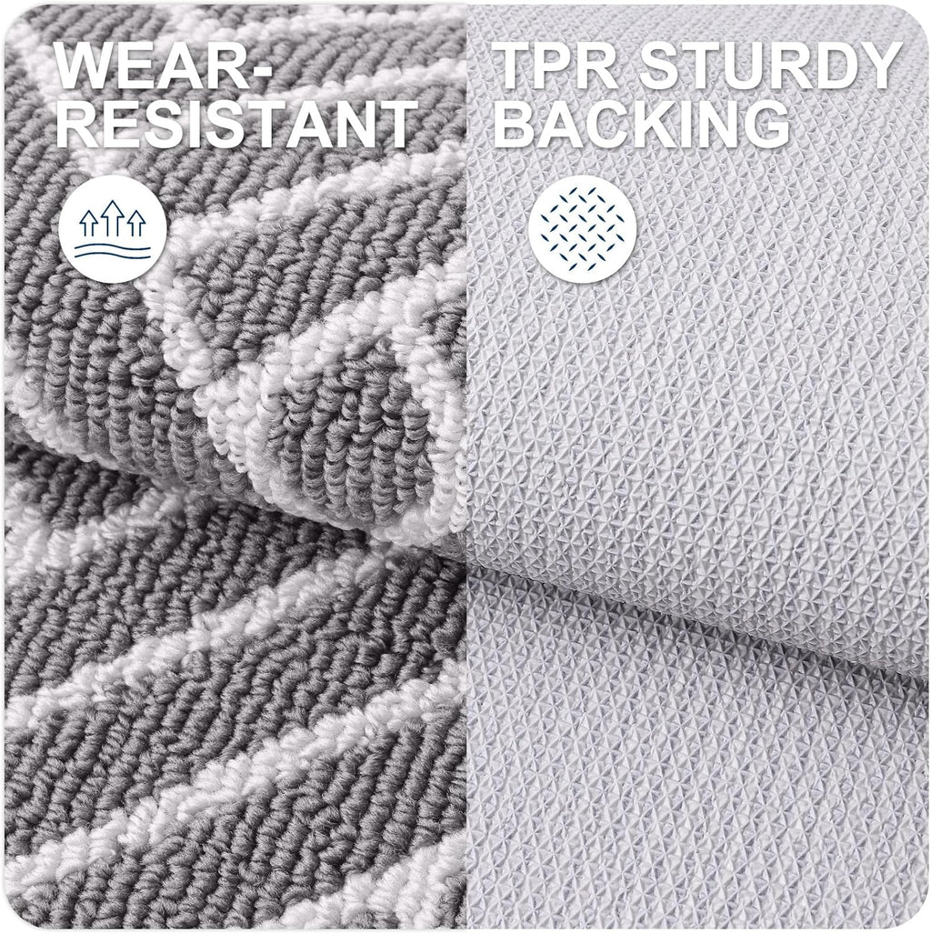 OLANLY Indoor Door Mat - 32x20 Inch Dirt Resistant, Absorbent & Non-Slip Rubber Backing | Grey