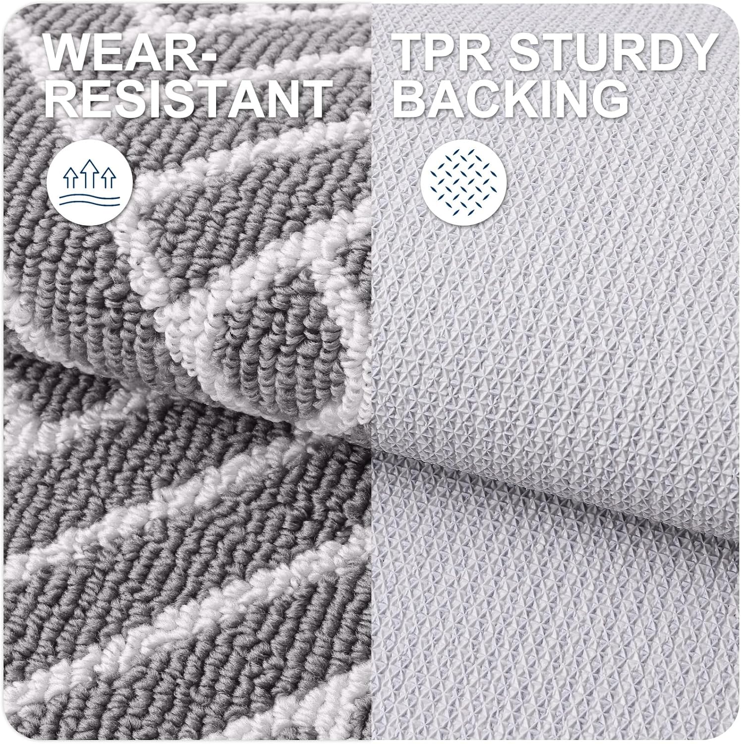 OLANLY Indoor Door Mat - 32x20 Inch Dirt Resistant, Absorbent & Non-Slip Rubber Backing | Grey