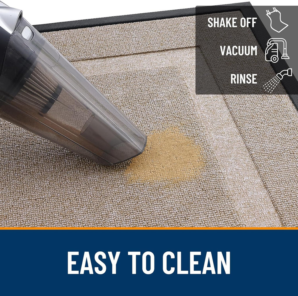 OLANLY Waterproof Front Door Mat - All-Season Indoor/Outdoor Doormat, Easy Clean, 29.5x17, Camel