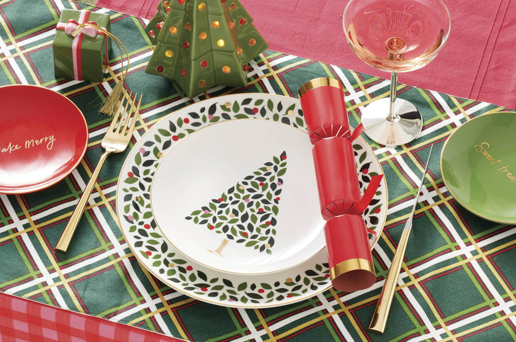 kate spade new york Evergreen Hors D'oeuvres Tray, 1 Count, White, Christmas & Holiday Hosting