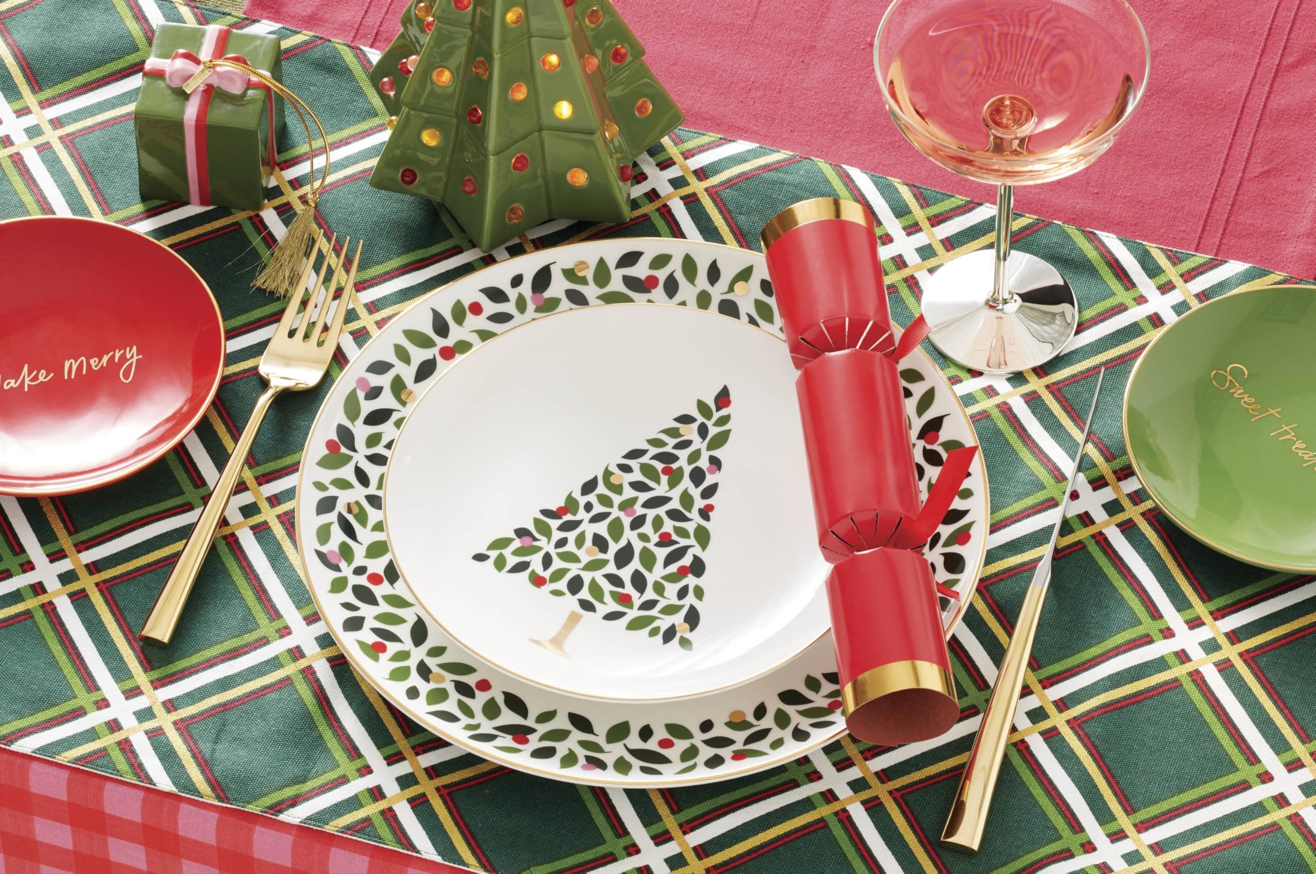 kate spade new york Evergreen Hors D'oeuvres Tray, 1 Count, White, Christmas & Holiday Hosting