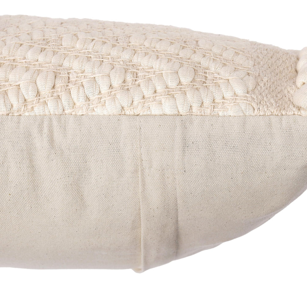 REDEARTH · Tufted Throw Pillow Cushion Covers - Boho Textured Woven Decorative Cases Set for Couch, Sofa, Bed, Farmhouse, Chair, Patio, Car - 100% Cotton (18x18 ; Boho Chic Natural) Pack of 2