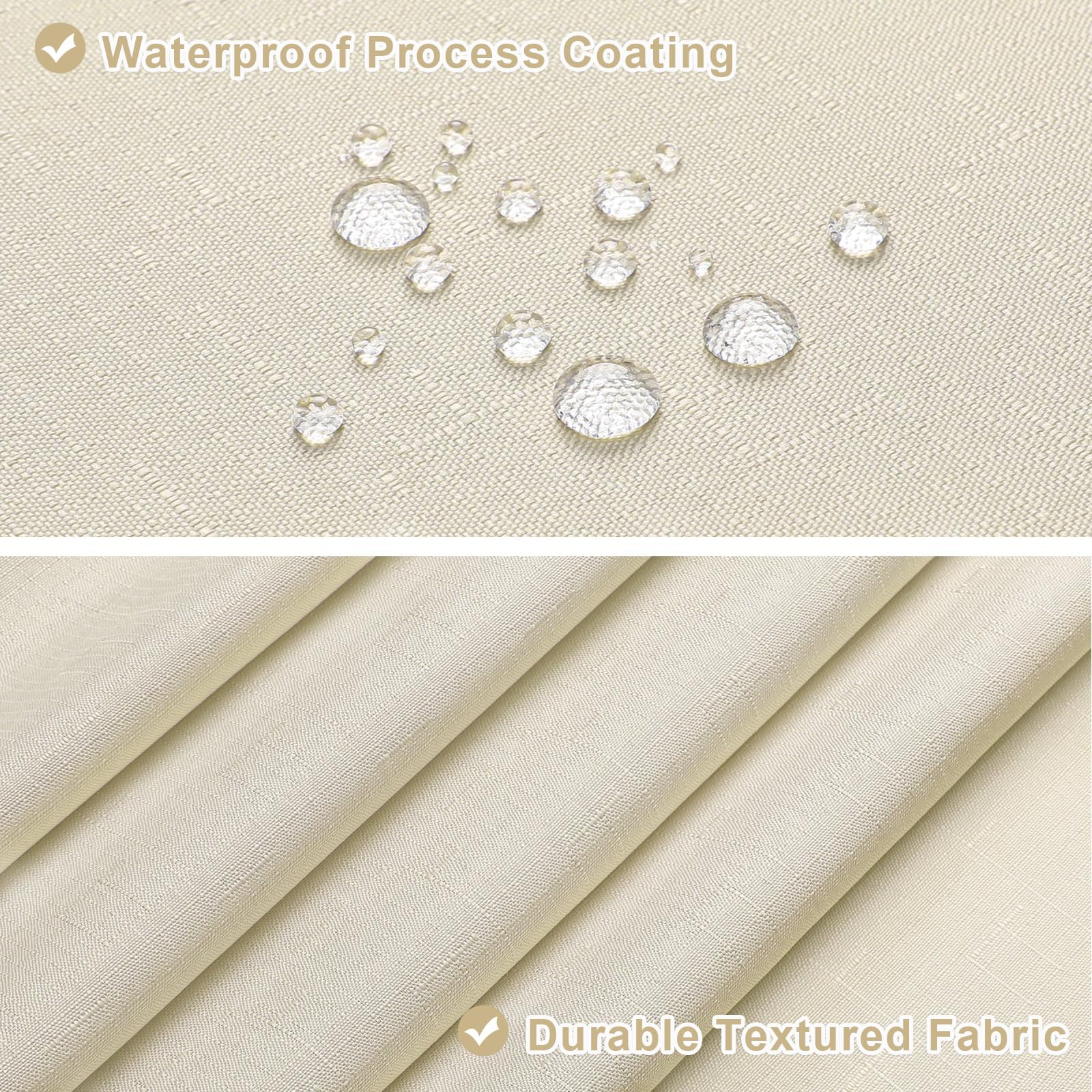 MitoVilla 3 in 1 Shower Curtain Set, Neutral Modern Slub Textured Fabric Shower Curtain and Clear PEVA Liner Set with 12 Double Sided Steel Hooks, Waterproof Fabric Hotel Bathroom Curtain-72x72