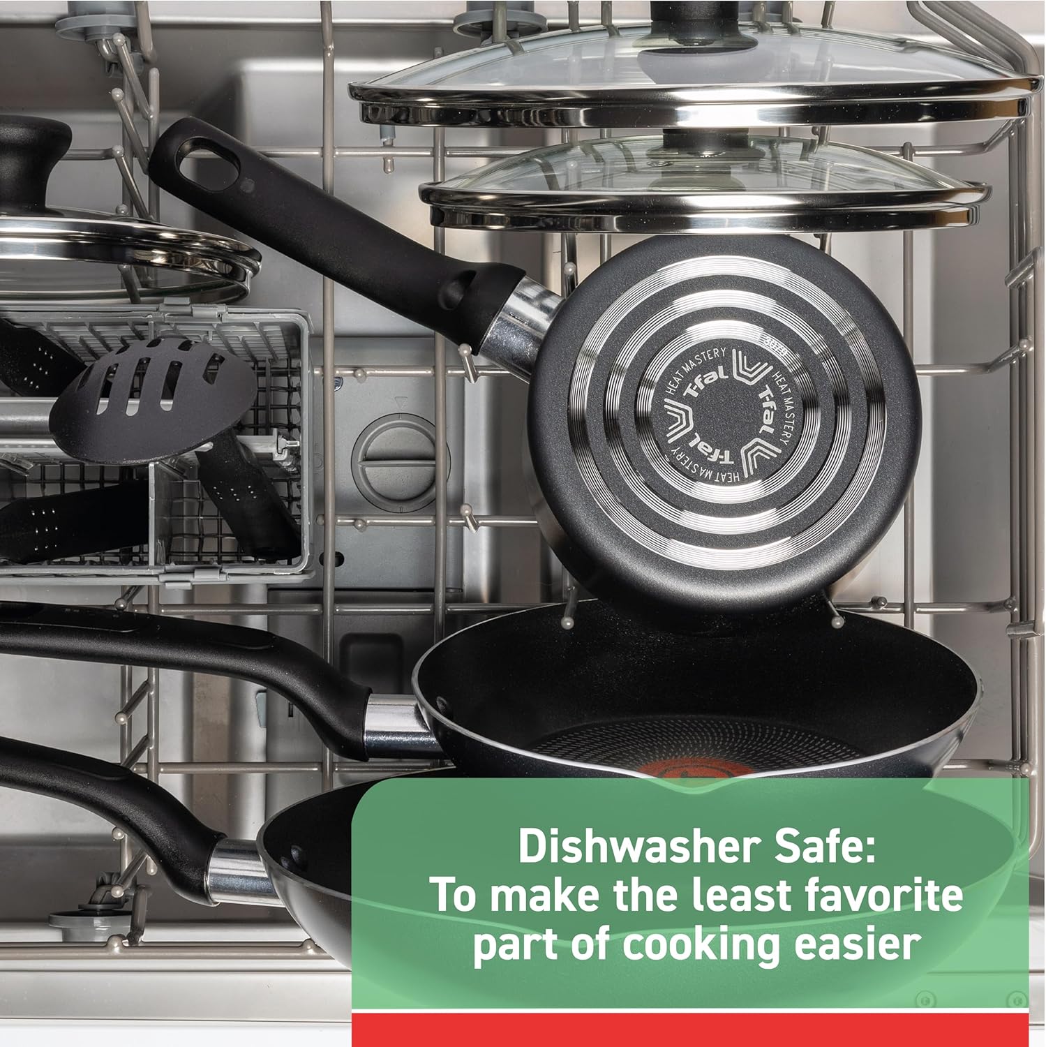 T-fal Nonstick Handy Pot - 3 Quart Oven Safe Cookware with Glass Lid | Dishwasher Safe Black
